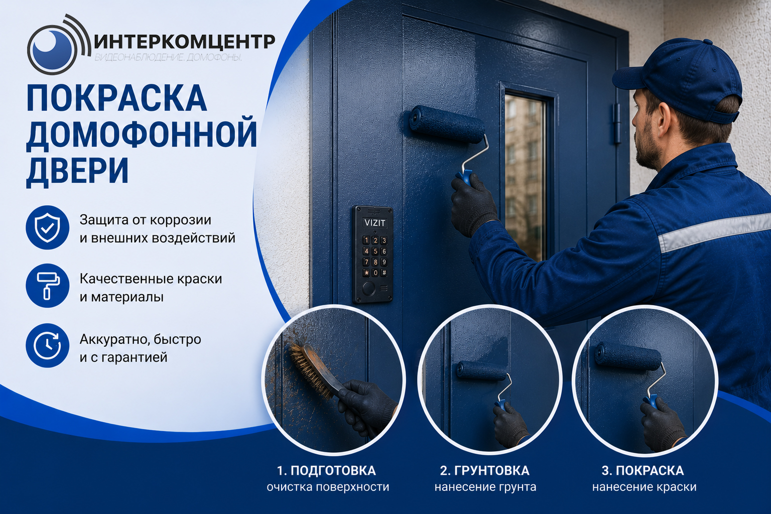 Покраска домофонных дверей